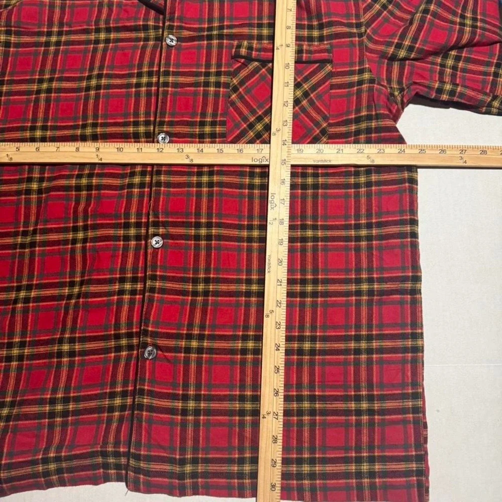 St John's Bay Red Flannel LS & Pants Pajama Set, Men's XL, Gift, Christmas #1130